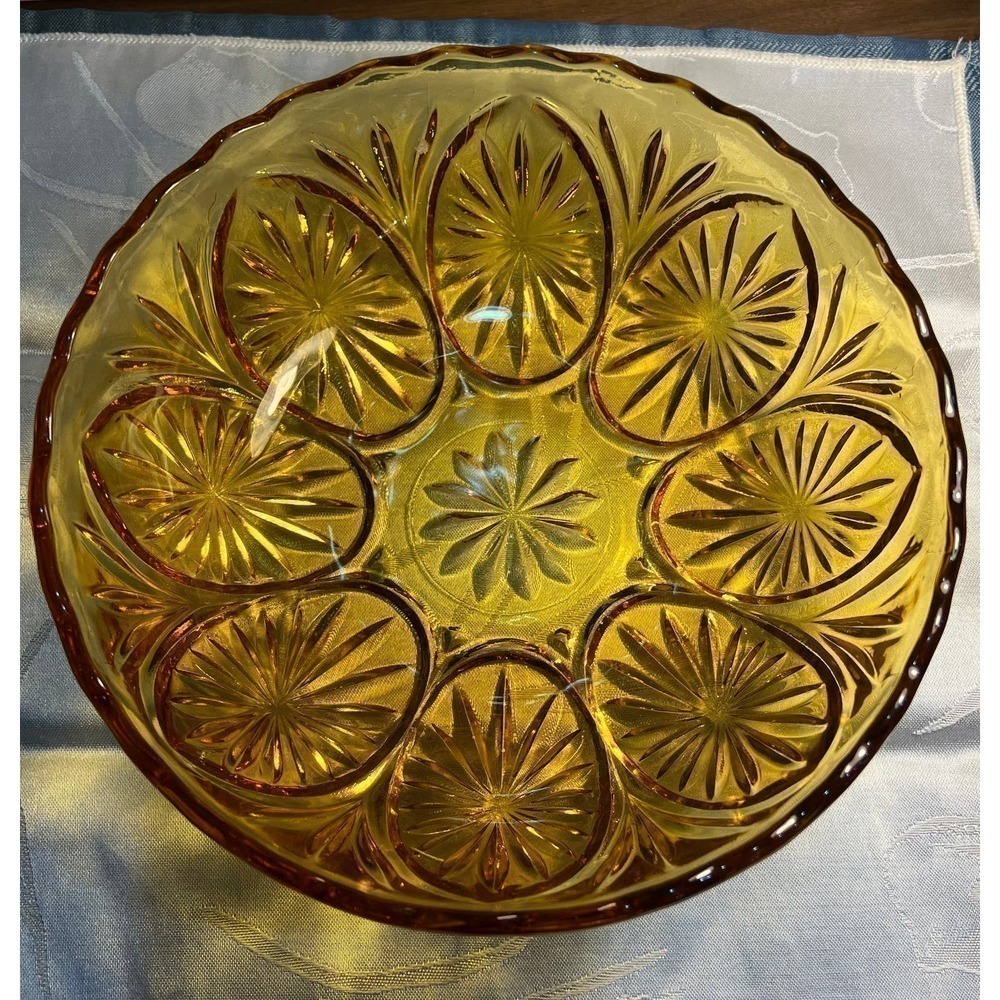 Set of two Vintage Anchor Hocking Amber Glass Bowls